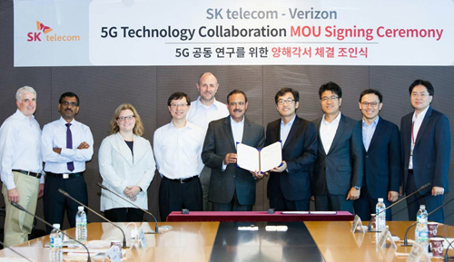 SKT, 미국 최대 통신사업자 버라이즌사와 5G 공동 연구 MoU 체결